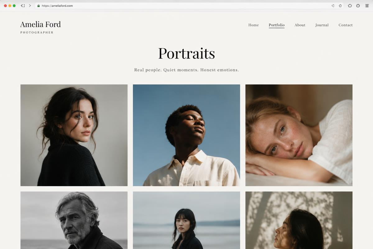 Capture du projet Amelia Ford — Photographe